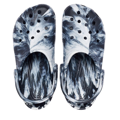 Crocs Unisex Classic Marbled Clog, White/Black, 5 UK