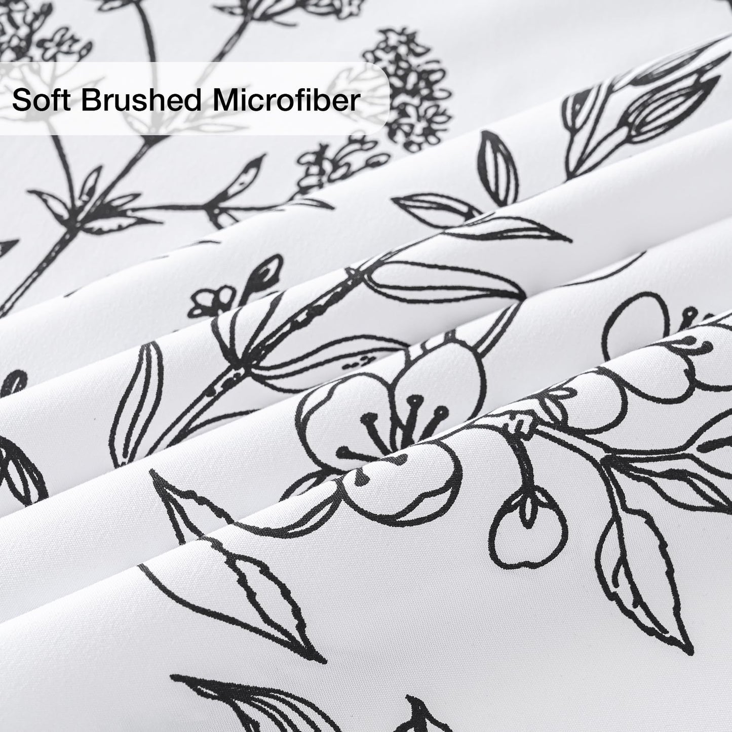 Yibeizi Floral Printed Sheet Set King, Boho Botanical Rustic Pattern Bed Sheets Microfiber Bedding Sheets & Pillowcases Soft 15" Extra Deep Pocket Fitted Bedsheet 4 Piece