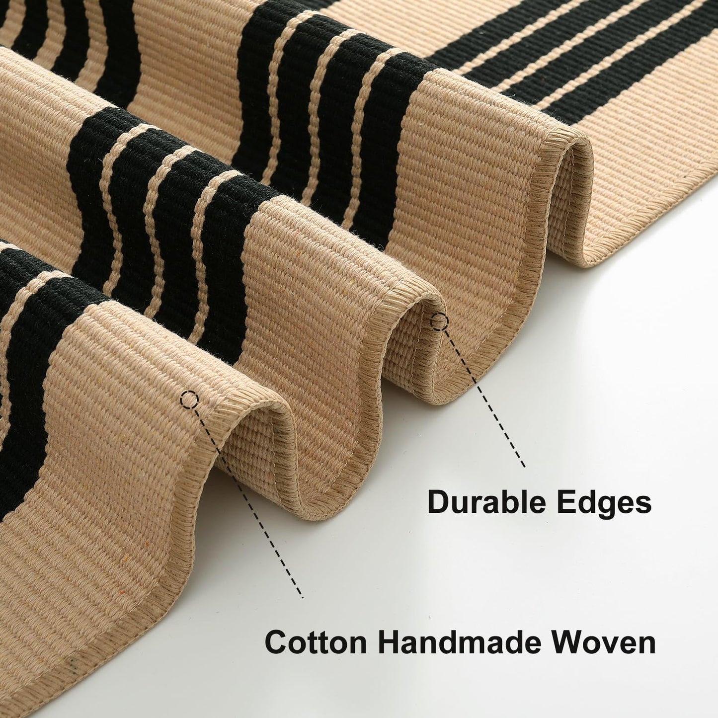 OJIA Fall Front Door Mat Outdoor 24''x35'' Washable Front Door Rug Entry Rug Indoor Outdoor Rugs Halloween Doormat Cotton Woven Striped Small Area Rugs for Porch/Bathroom/Farmhouse/Home Entrance