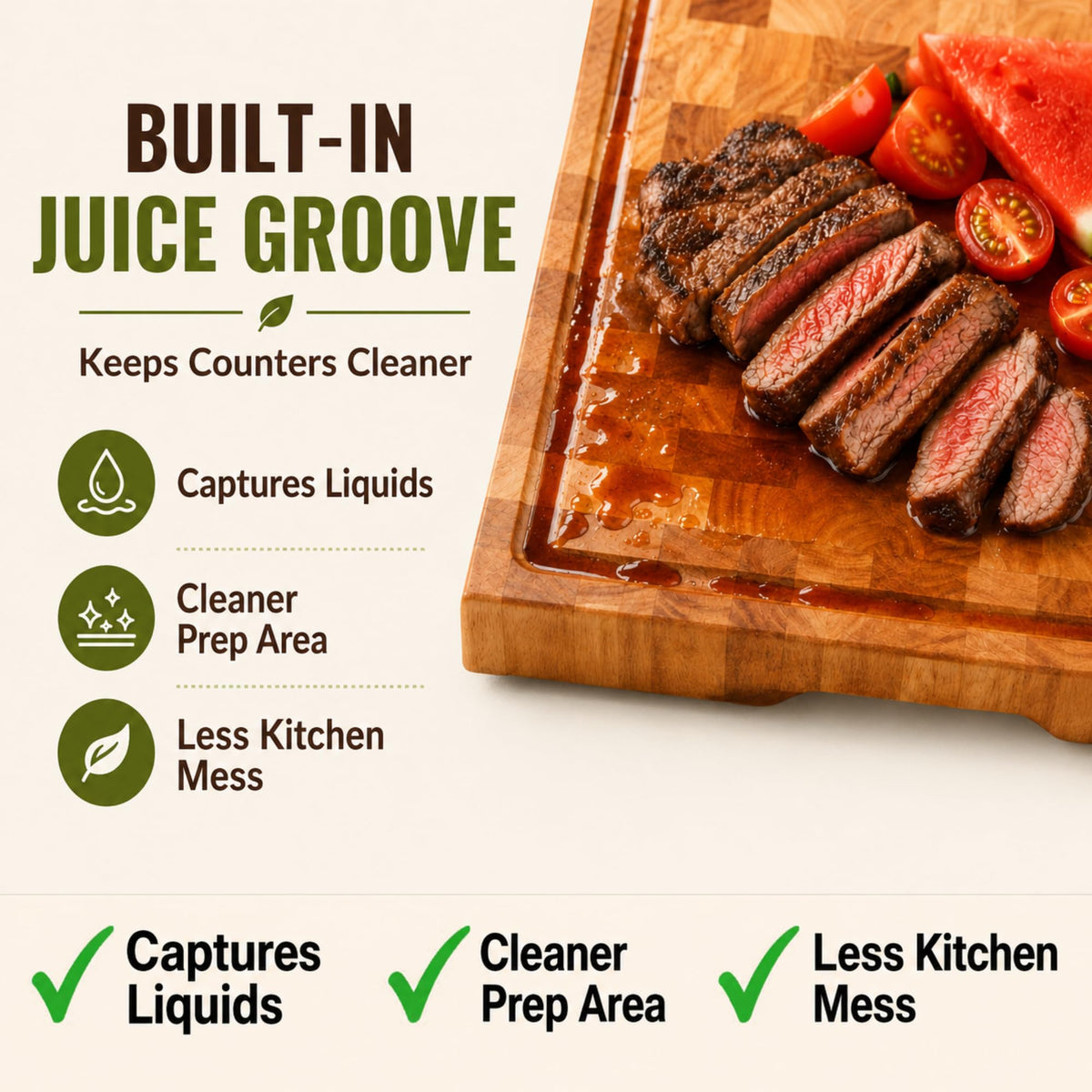 SHUMARU End-Grain Mahogany Cutting Board, 17×13×1.6" Thick Butcher Block with Juice Groove, Knife-Friendly Wood Chopping Block, Non-Slip Rubber Feet, Hand Grips, Heavy-Duty Prep & Serving Board