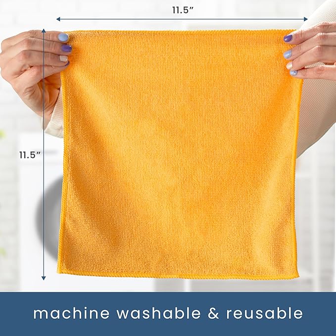 S&T INC. 12 Pack Microfiber Cleaning Cloth, Bulk Towels