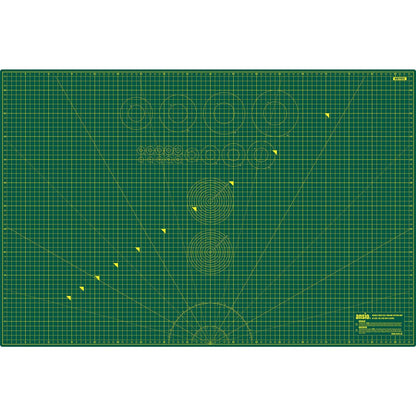 ANSIO Craft Cutting Mat Self Healing A1 Double Sided 5 Layers - Quilting, Sewing, Scrapbooking, Fabric & Papercraft - Imperial/Metric 34 Inch x 22.5 Inch / 89cm x 59cm - Green/Green
