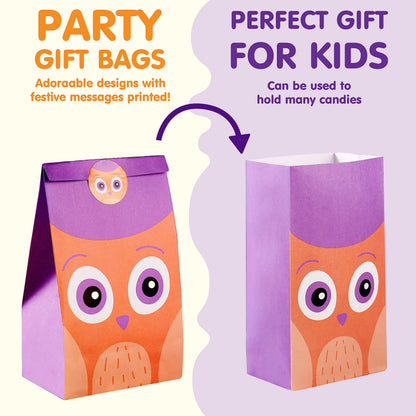 JOYIN 60 PCS Halloween Treat Bags, Goodie and Candy Bags with Stickers Party Supplies Trick or Treat for Kids Halloween Party Favors Exchange, Holiday Pastries Supplies