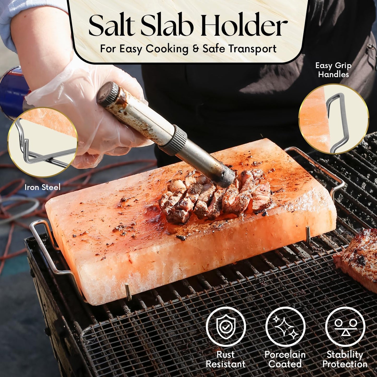 UMAID Himalayan Salt Block Cooking Plate 12x8x1.5 – Food Grade Pink Himalayan Salt Stone for Cooking, Grilling, Serving & Food Presentation – Includes Stainless Steel Tray & Recipe Booklet – Unique Gifts for Men & Dad Gifts for Fathers Day