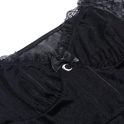 Goth Women Gothic Black Dress Dark V Neck Grunge Sexy Dress Aesthetic Autumn Vintage Long Sleeve Harajuku Mini Dress