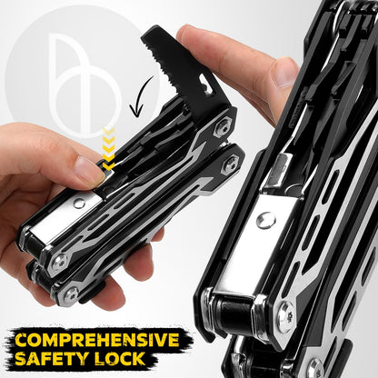 BIBURY Multitool, 21-in-1 Stainless Steel Pocket Tool with Scissors, Spring-Loaded Pliers with Sheath for Outdoor, Survival, Camping, Home Repair, Gifts for Men