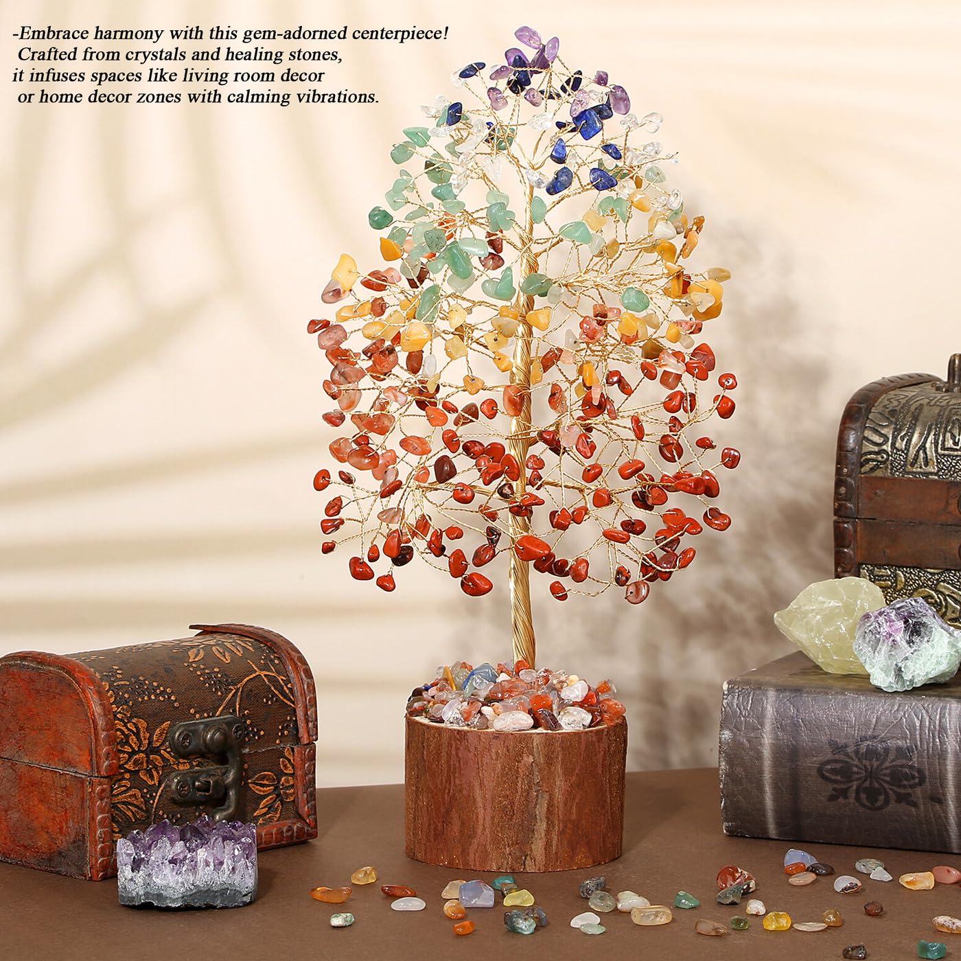 MAIBAOTA 7 Chakra Tree of Life Crystal Tree for Positive Energy Spiritual Gifts for Women Meditation Spiritual Decor Housewaming Gift New Home Apartment