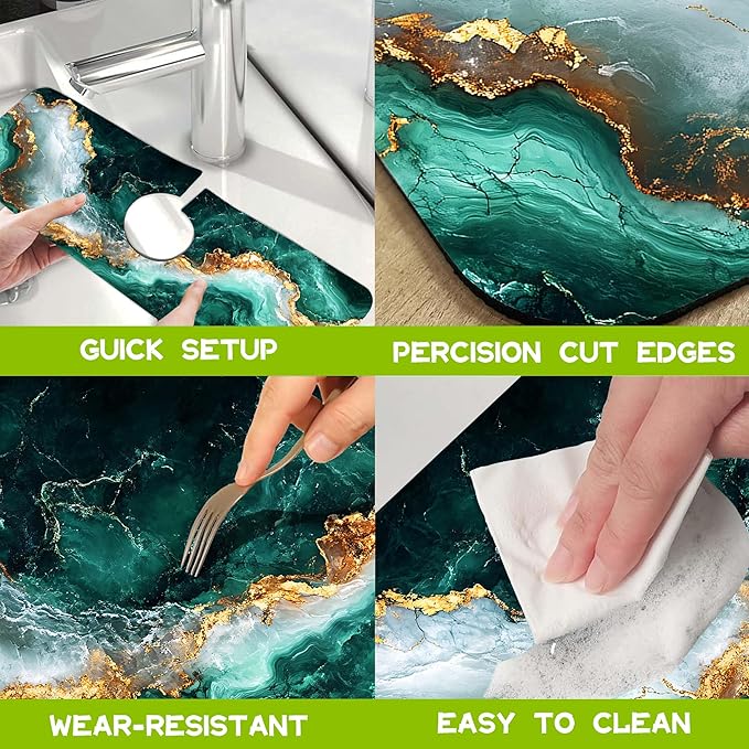 Kitchen Sink Splash Guard Faucet Mat Super Absorbent Fast Drying Mat Guard