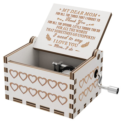 Huntmic You are My Sunshine Wood Music Boxes,Laser Engraved Vintage Wooden Sunshine Musical Box Gifts for Girlfriend,Boyfriend,Family Friends,On Birthday,Festival (to My Mother)
