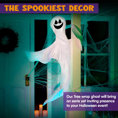JOYIN Halloween Tree Wrap Ghost Decoration Outdoor, Smiling Hanging Ghost Decorations for Halloween Lawn, Tree Decor, Party Supplies