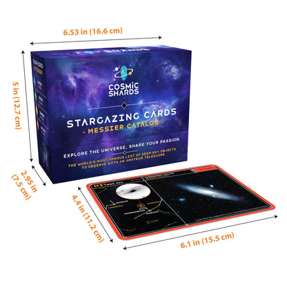 Stargazing Cards - Messier Catalog | Night Sky Exploration Kit for Telescopes & Binoculars | Flashcards with Star Charts, Astrophotography & Facts | Perfect Astronomy & Space Gift for Kids & Adults