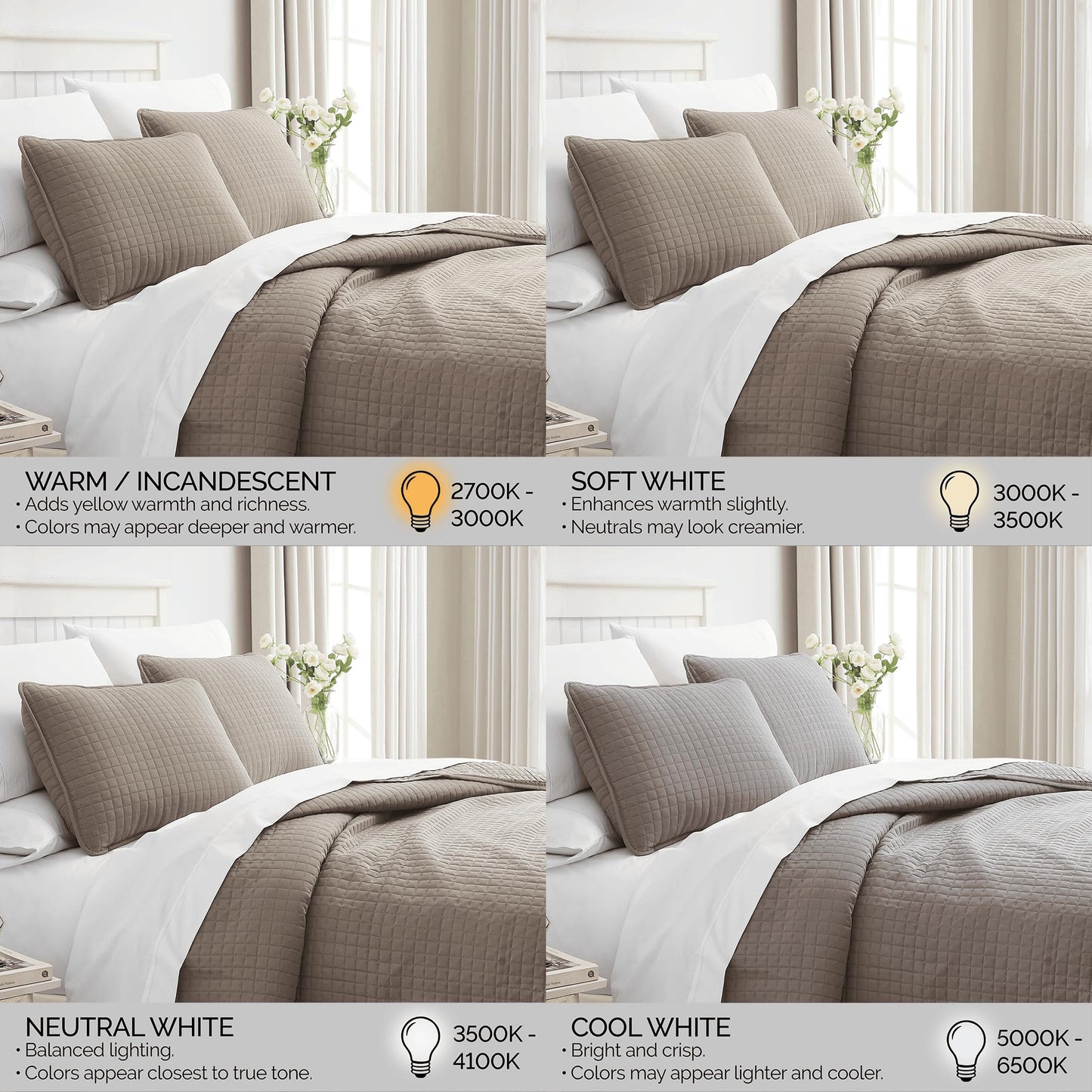 Southshore Fine Living, Inc. Oversized Quilt, King Size Bedding Set, Soft Microfiber, Easy Care Stain and Pet Hair Resistant Bedding, California/King Size Quilt Bedspread Set w/2 Shams, Dark Taupe