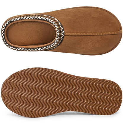 Litfun Memory Foam Slippers for Women Men Cozy Warm House Shoes Indoor and Outdoor, Chestnut 42/43