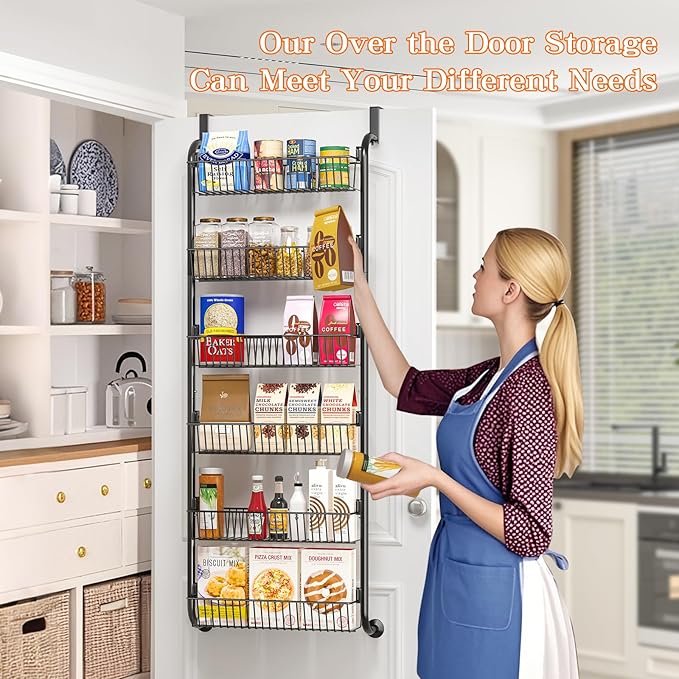 MIAOLI Over the Door Pantry Organizers and Storage, 6-Tier Spice Rack, Home &