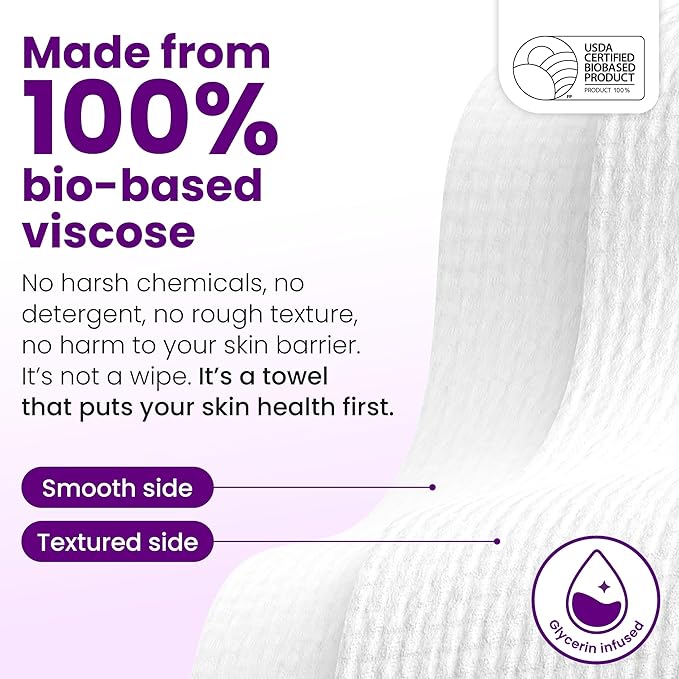 Clean Skin Club Healthy Aging Clean Towels® XL, Travel Pack, Smooths Fine Lines