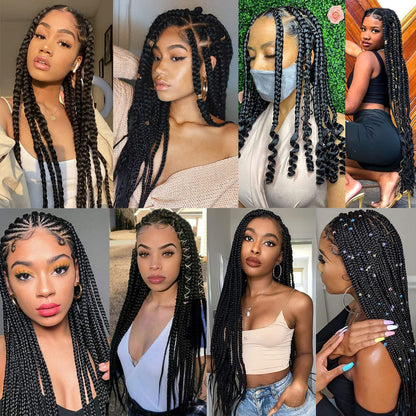 Xtrend 8 Packs 30 Inch Long Pre Stretched Braiding Hair EZ Braiding Hair Extensions for Box Braids Hot Water Setting Soft Yaki Texture Kanekalon Crochet Hair Extensions for Braiding