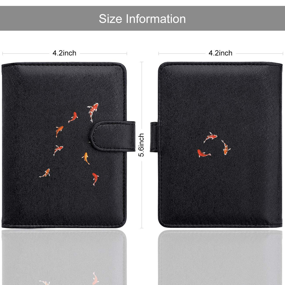 WALNEW Passport Holder for Travel, RFID Passport Cover Wallet for Women Men, PU Leather Passport Book Card Holder Case with Pen (Buckle Closure, Buckle-Carp)