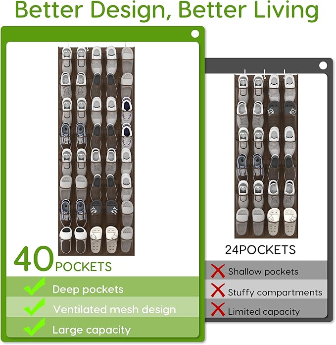 Unjumbly Over the Door Shoe Organizer