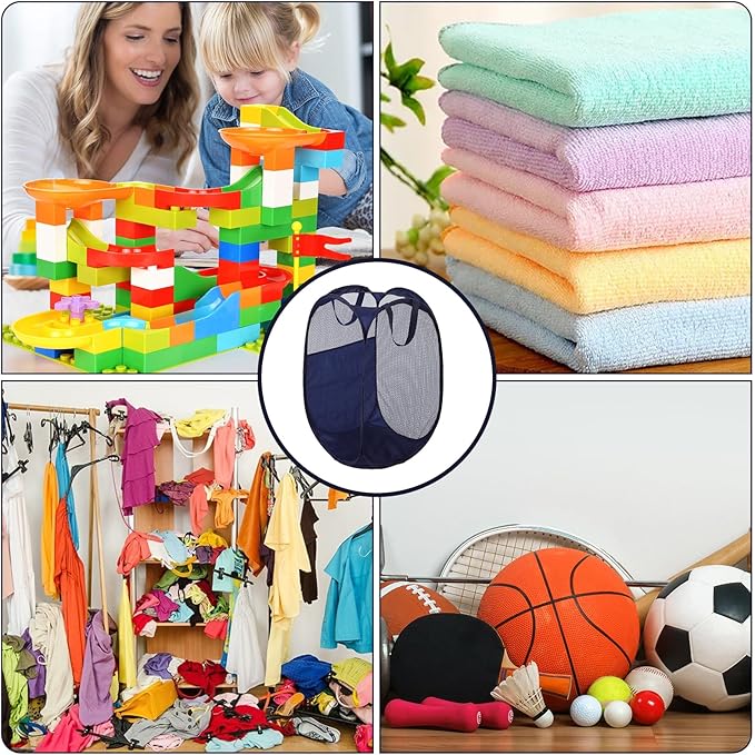 6Pcs Pop up Hampers for Laundry Foldable Mesh Laundry Hamper Baskets