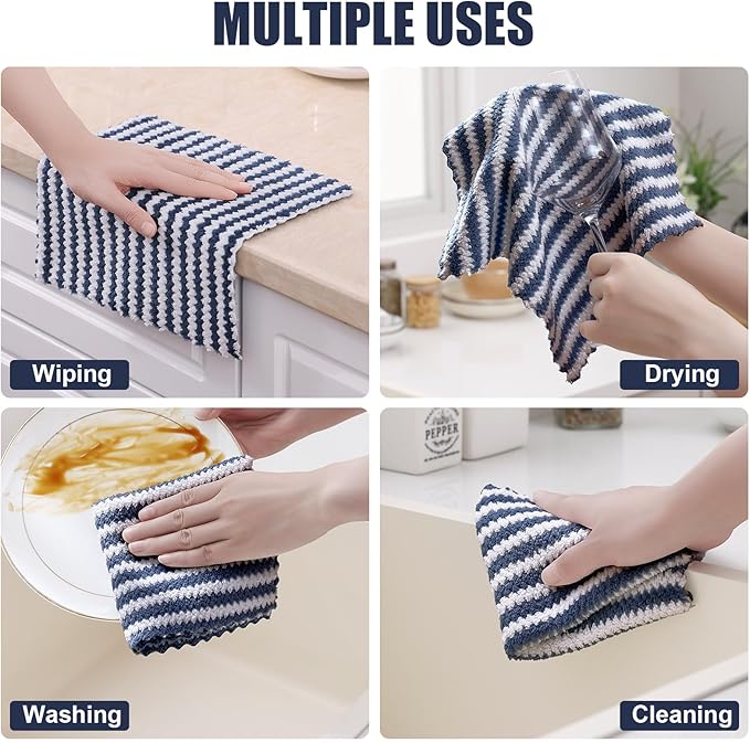 Homaxy 12 Pack Kitchen Dish Cloths, Ultra Soft and Absorbent Dish Towels