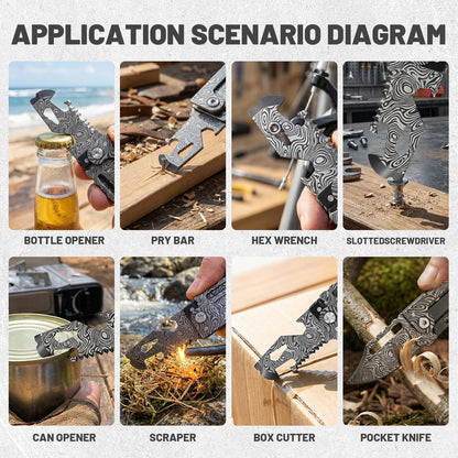 9-in-1 EDC Mini Multitool Knife, Folding Utility Knife, Screw Wrenches, Bottle Opener, Screwdriver, Small Pocket Knife For Outdoor, Camping, Hiking, Gifts For Men Women