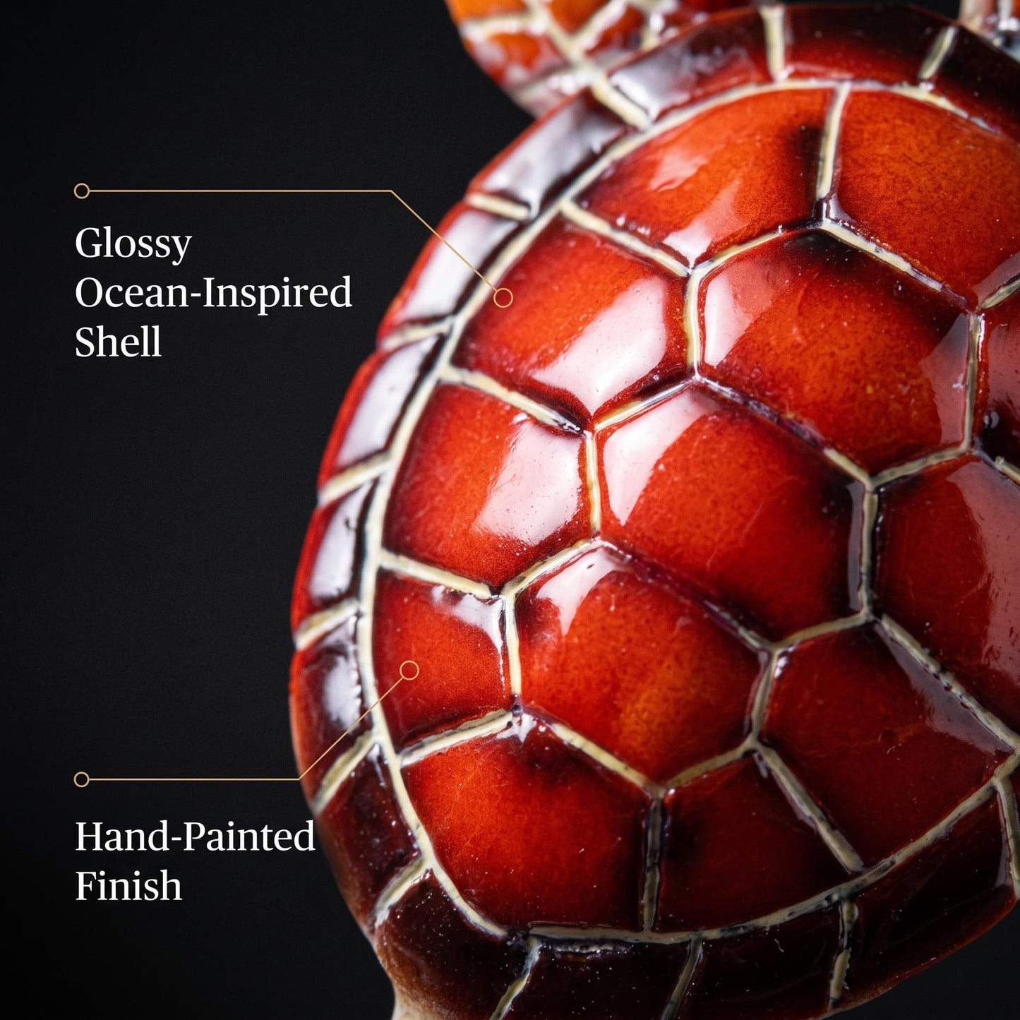 Brizoria Sea Turtle Decor Mini Turtles Vibrant Mosaic Shell Resin Figurines for Ocean Decor Coastal Tabletop Shelf Beach Themed Room Decor and Sea Turtle Gifts, Red