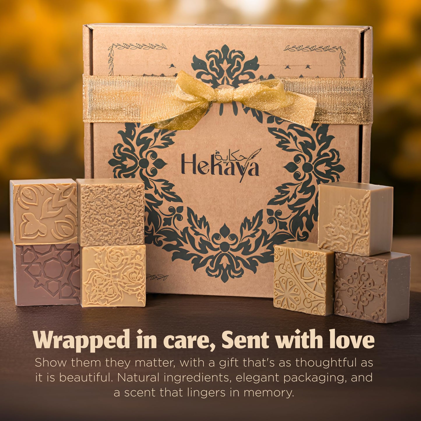 Hekaya Olive Oil Soap Variety Pack – Set of 7 Scented Bar Soaps (Royal Oud, Amber, Pearl, Musk, Old Gold, Saffron, Linden) – Handmade, Vegan, Natural Skincare for Face & Body – 12.34 oz Total