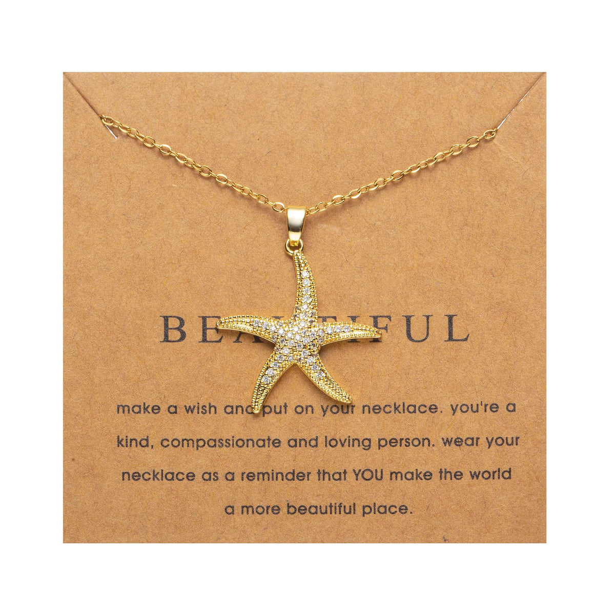 ZKJTEARY Starfish necklace for Women Trendy Dainty 18k Gold Plated Cubic zirconia Beach Charm Pendent Necklace Minimalist Delicate Starfish Jewelry for Women Christmas Gift(starfish)