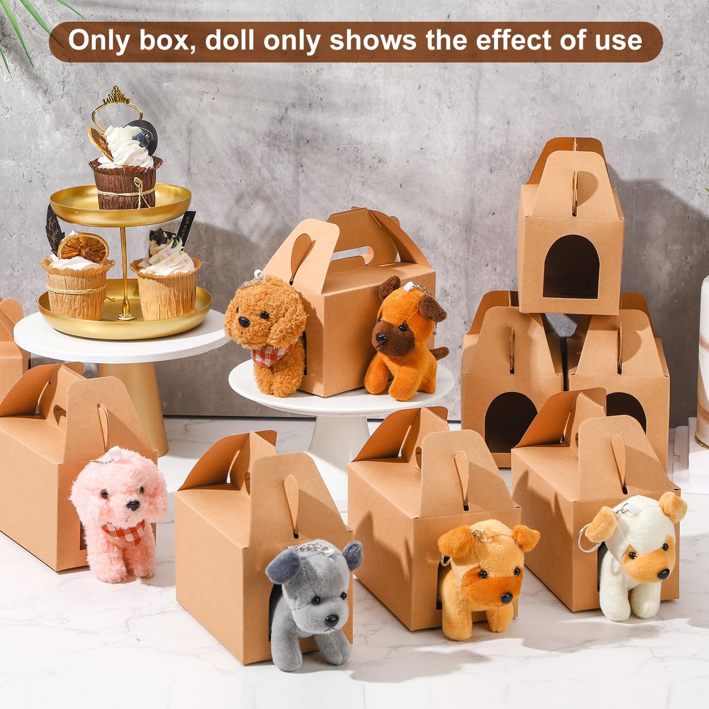 Fainne 24 Pcs Party Favors Boxes Foldable Treat Gift Boxes Candy Goodie Cases Decorations Adopt Pet Gift for Birthday Wedding Bridal Shower Party Favors (Classic)