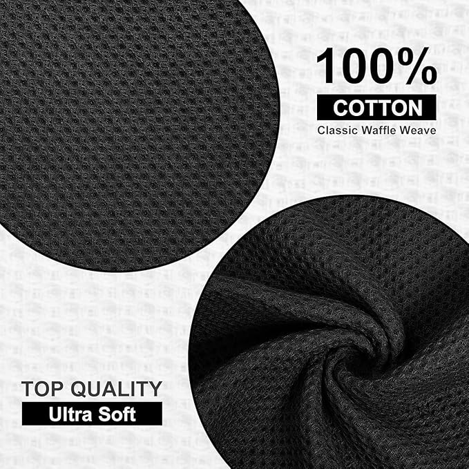 Homaxy Kitchen Towels and Dishcloths Set, 12 x 12 and 13 x 28 Inches, Super
