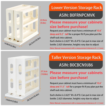 Dutiplus Medicine Organizer 3-Tier Shelves Cabinet Storage Rack Organizer for Holding Vitamins, Supplements, Cosmetics 10.82" H x 5.82" W x 10.43" D (Creamy White)