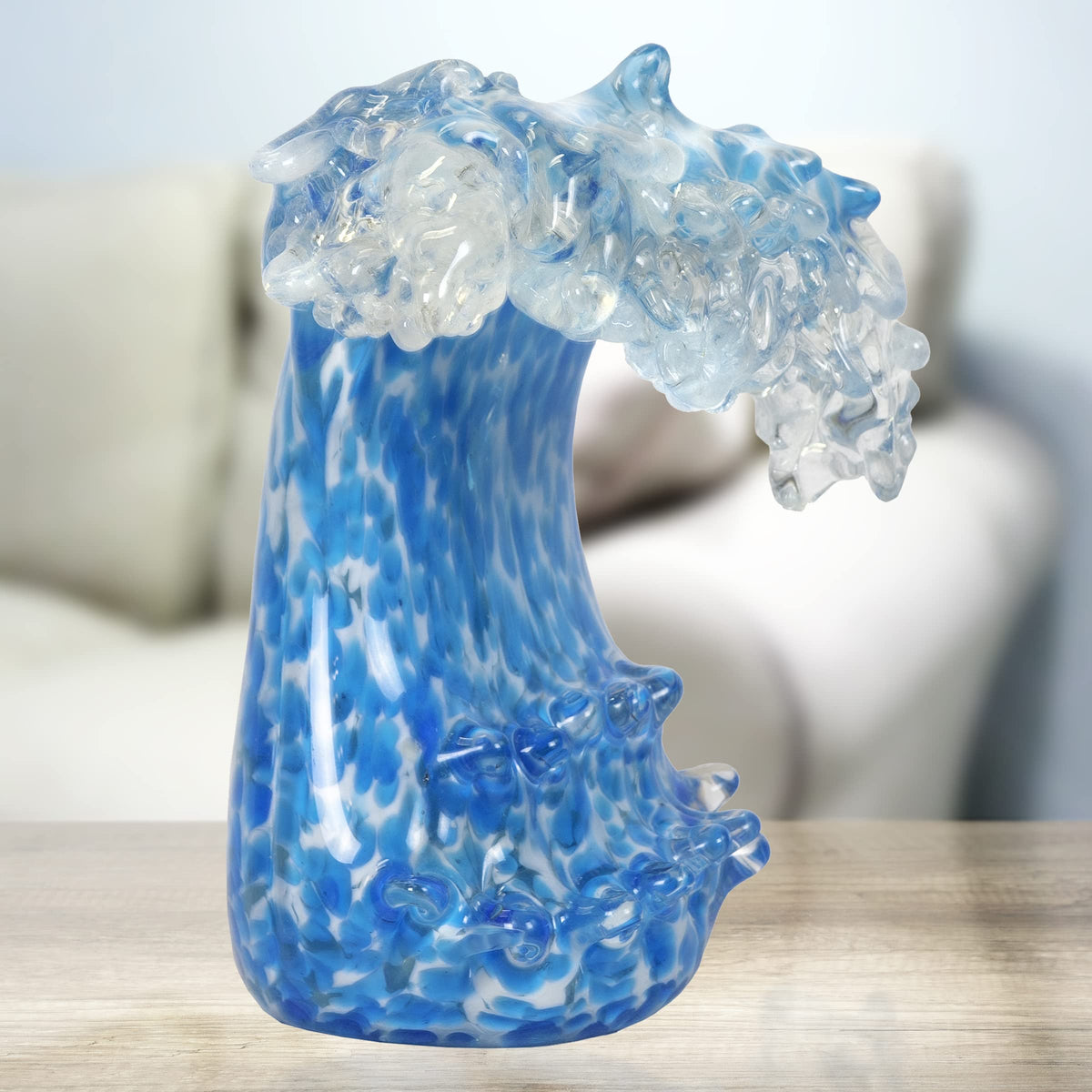 Dale Tiffany Art Glass Sculpture 8.5" Tall Laguna Wave Handcrafted Murano-Style Sculpture for Home Décor, Living Room, Bed Room, Home Office and Gift