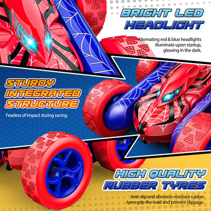 Dreamlandia 360° Flips Remote Control Cars, 4WD RC Stunt Car Toys for 3-10 Year Old Boys Gifts, Kids Boys Toys Age 3-9 Birthday Presents Gifts for 3-10 Year Old Boy Kids Outdoor Toy with Headlights