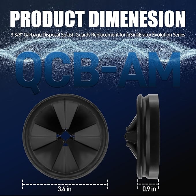 Garbage Disposal Splash Guards 3 3/8" Sink Baffle QCB-AM Replacement