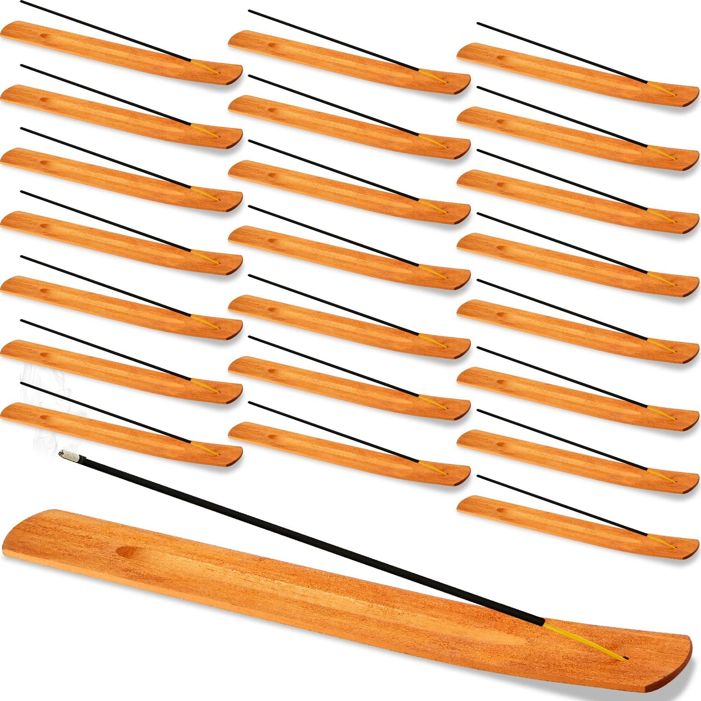 Cunhill 36 Pieces Handmade Wooden Incense Stick Holder Wood Incense Burner Ash Holder Trays for Sticks Home Utilities Accessories and Buddha Hall