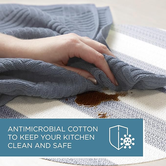 Town & Country Basics Basketweave Antimicrobial Terrycloth Kitchen Towel 4-Pack
