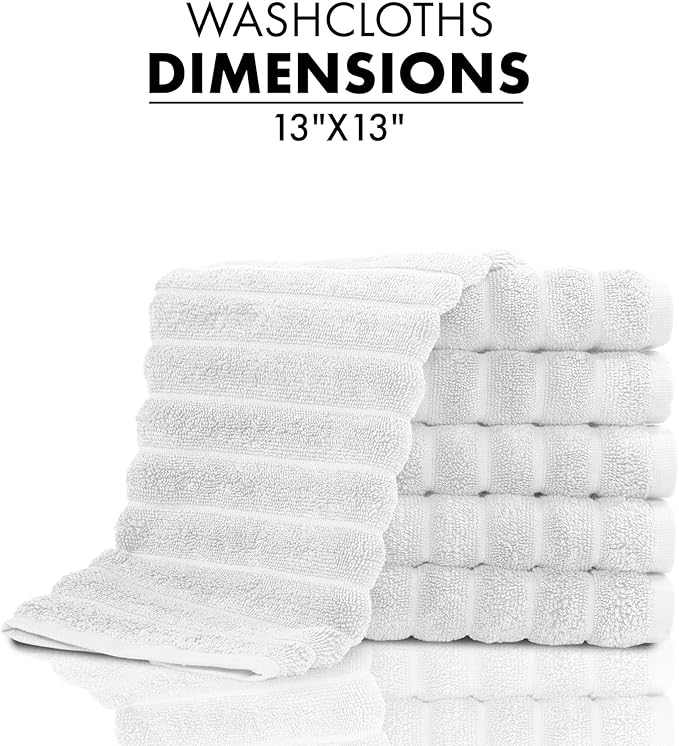 Classic Turkish Towels CTT Luxurious 100% Turkish Cotton Washcloths 6 Pack