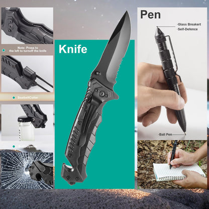 20 in 1 Survival Kit for Men - Emergency & Outdoor Camping Gear, Compact Survival Tools, Essential Camping Accessories, Durable Multi-Tool Set, Practical Gift for Dad, Husband, Outdoorsmen