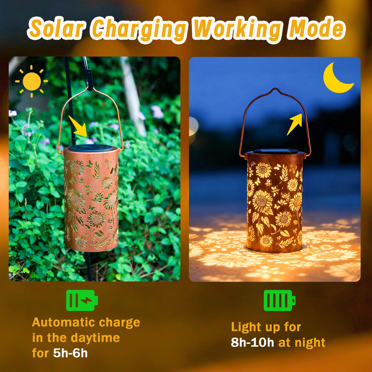 ANYTALK Mothers Day Gifts, Birthday Gifts for Women Mom Grandma, Sunflower Solar Lanterns Outdoor Waterproof, Hanging Solar Lights for Yard, Patio, Porch, Garden Decor