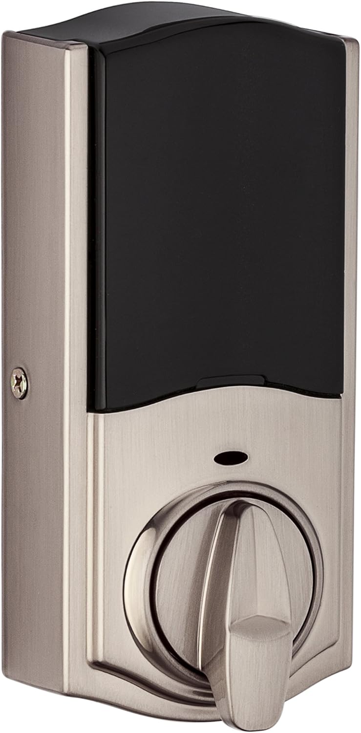 Kwikset 98880-004 SmartCode 888 Smart Lock Touchpad Electronic Deadbolt Door Lock with Z-Wave Plus Featuring SmartKey Security in Satin Nickel, Medium