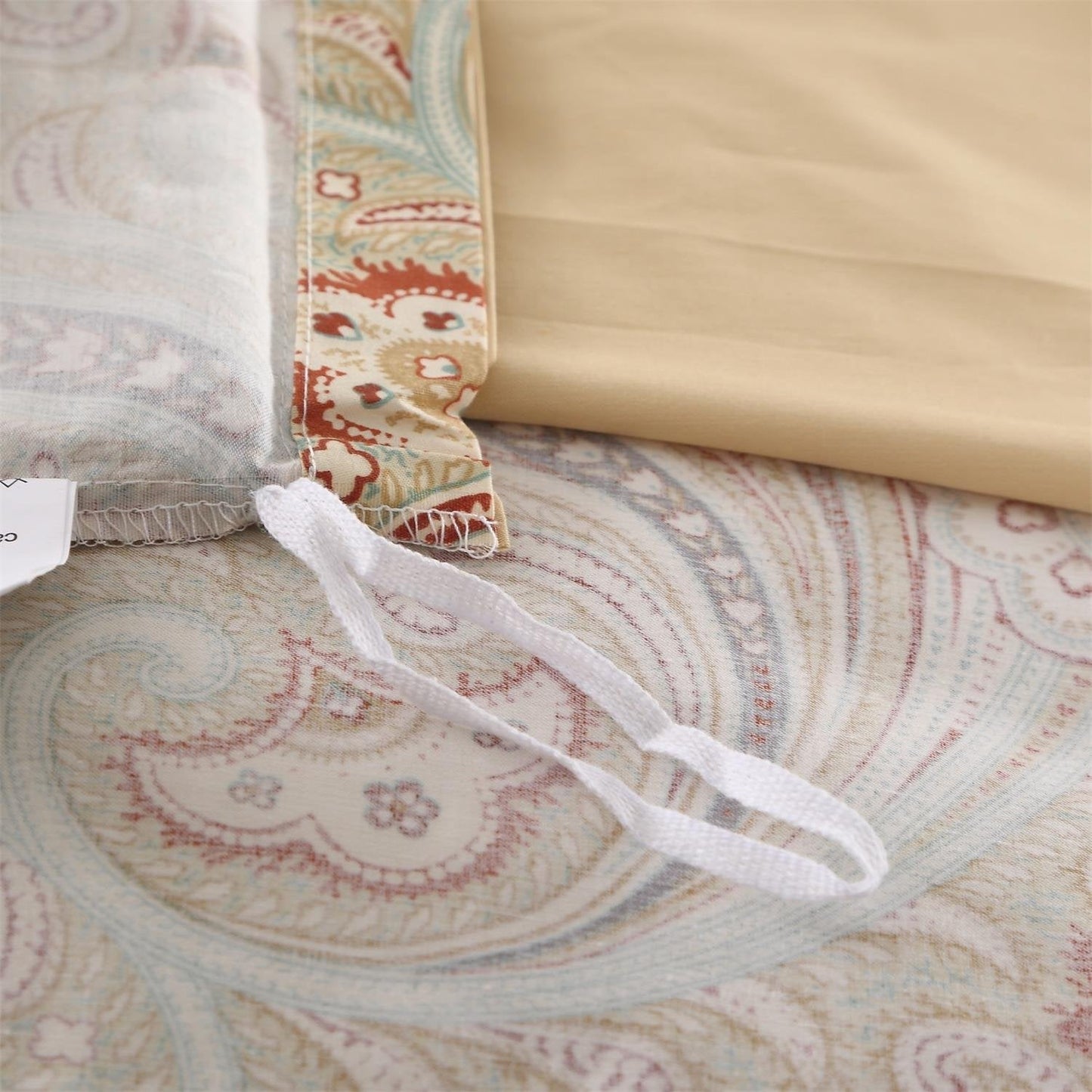 Brandream Duvet Quilt Cover Queen Size Gold Chic Paisley Regal Themed Lightweight Hypoallergenic Extremely Soft & Breathable Egyptian Cotton 800-Thread-Count Bedding Sets