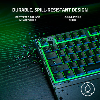 Razer Ornata V3 X - Low Profile Gaming Keyboard (Silent Membrane Switches, UV-Coated Keycaps, Durable, Spill-Resistant Design, Ergonomic Writst Rest) UK Layout | Black