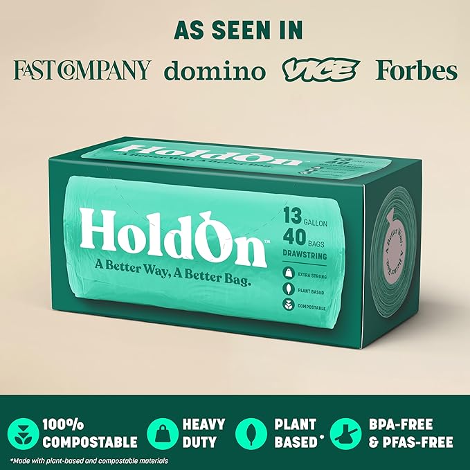 HoldOn 13-Gallon Trash Bags – Tall Kitchen Trash Bags