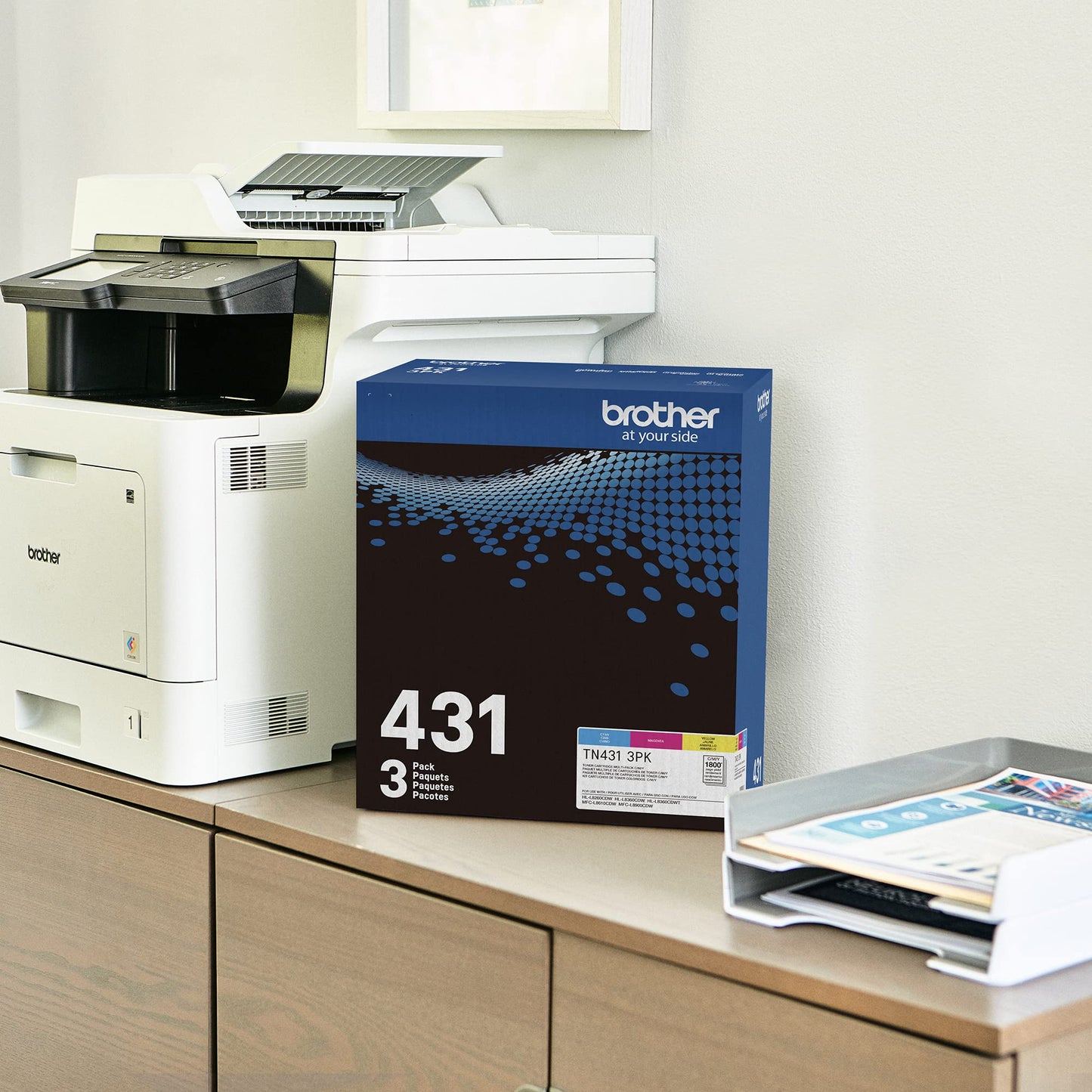Brother TN-431 3PK, Cyan, Magenta, Yellow, Standard Yield, Model: TN4313PK