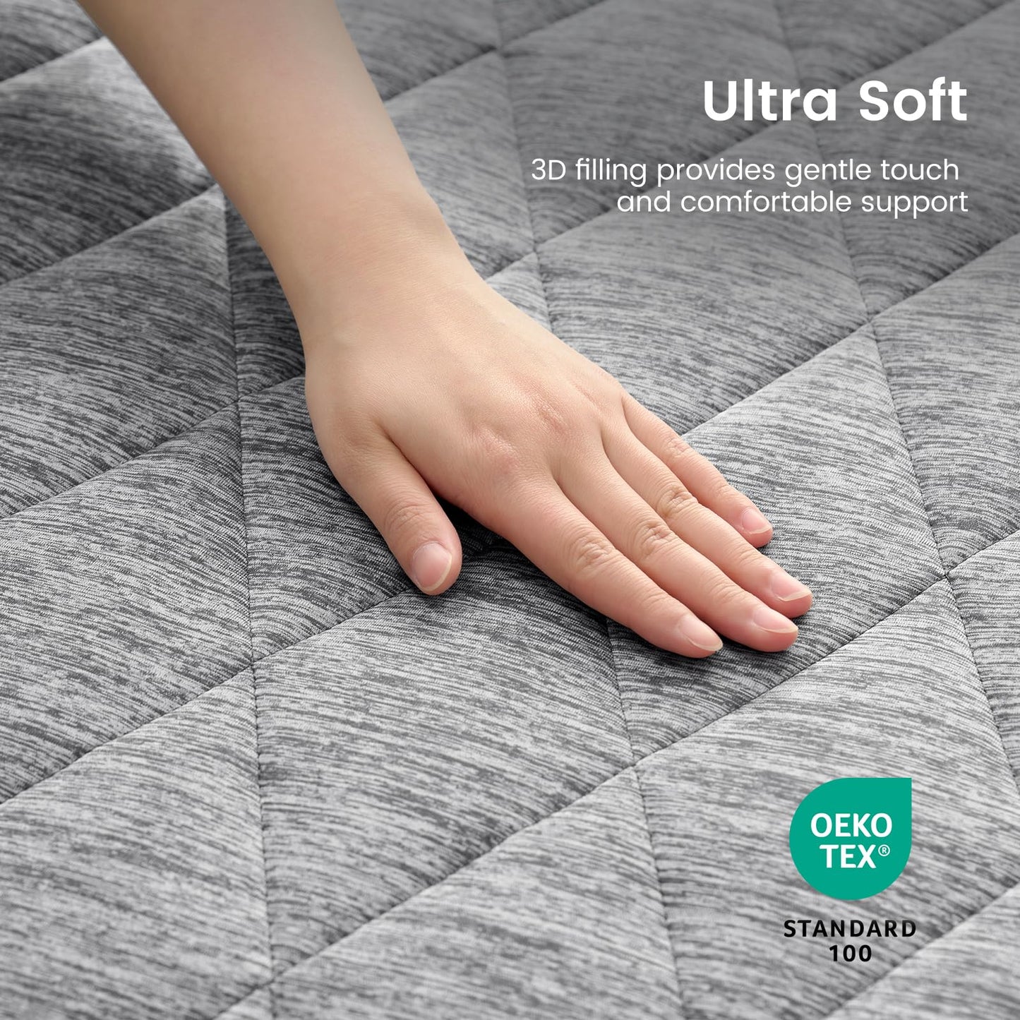 Cozy Bliss Leakproof Cooling Mattress Protector Queen, Q-Max 0.45 Soft Noiseless Breathable Mattress Topper Cover, with Deep Pocket Fits 8–18 Inches for Summer Bed Hot Sleepers, Grey