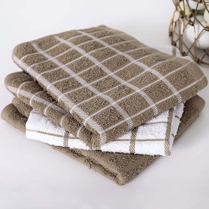Ritz Terry Check Kitchen Towels: Highly Absorbent & Super Soft, Durable Kitchen