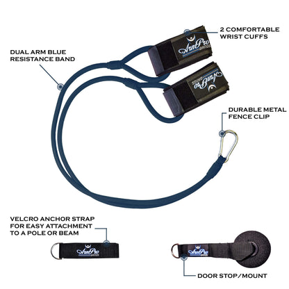 Arm Pro Bands Baseball Softball Resistance Training Bands - Arm Strength, Pitching and Conditioning Equipment, Available in 3 Levels (Youth, Advanced, Elite), Anchor Strap, Door Mount