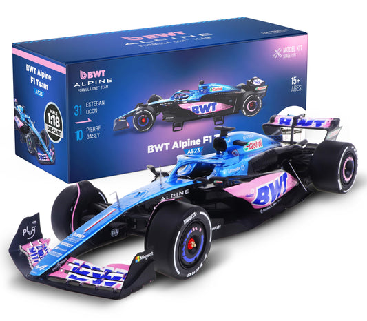 LUPPA Formula 1 ALP A523 Model kit - 1:18 Scale Racing F1 ALP A523 Model Inspired by Pierre Gasly & Esteban Ocon l Building kit, Collectible diecast, 140 Pieces