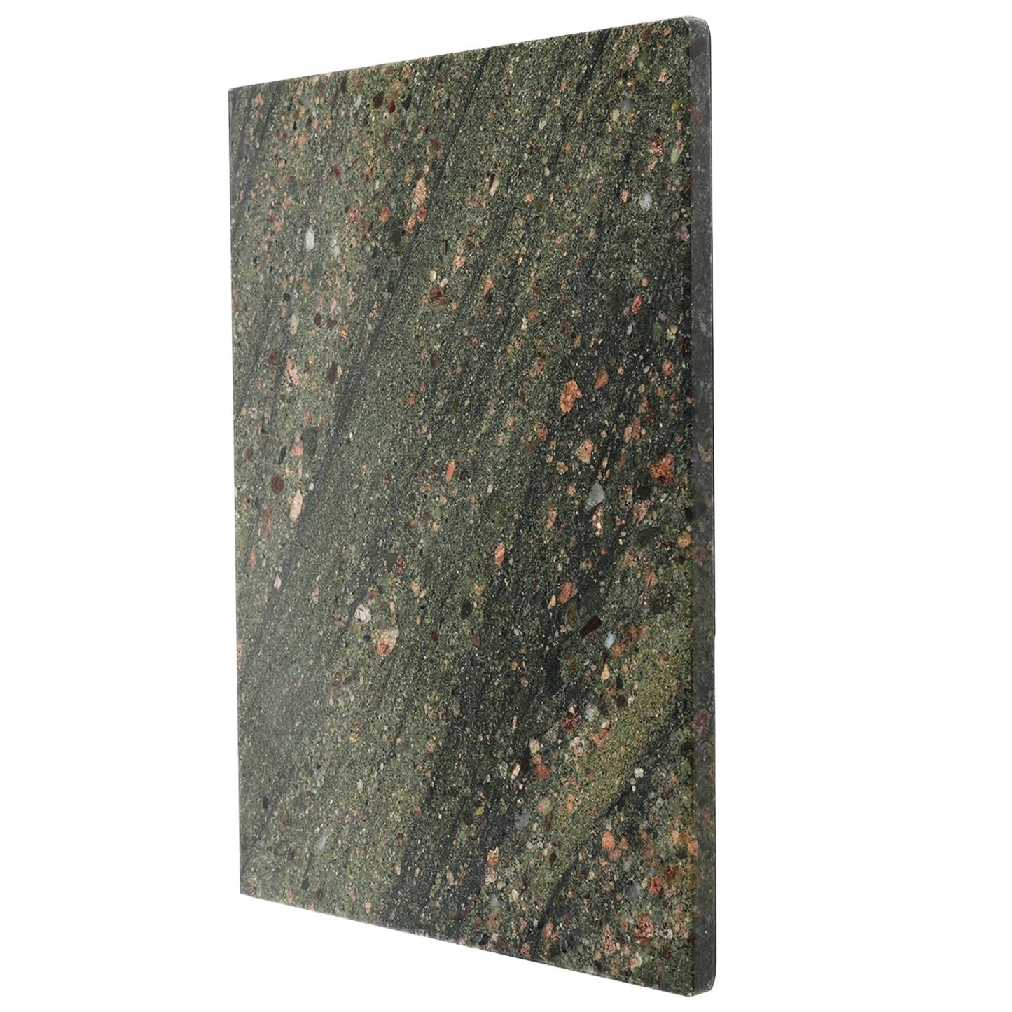 Koville Granite Cutting Board for Kitchen, 16x12 Inches Large Marble Slab Cheese Board, Rectangular Serving Board for Baking Charcuterie Pastry, Natural Stone Board for Countertop (Green)