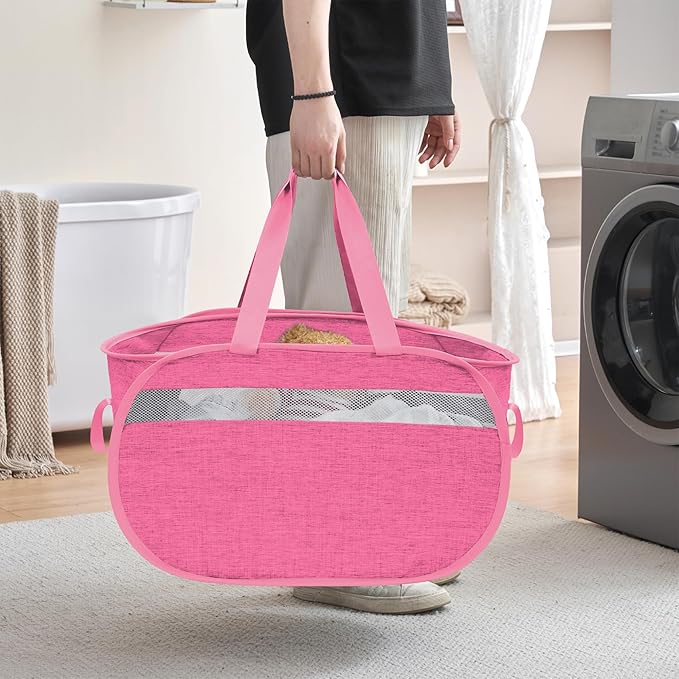 Collapsible Laundry Baskets, Foldable Tear Proof Pop Up Hamper